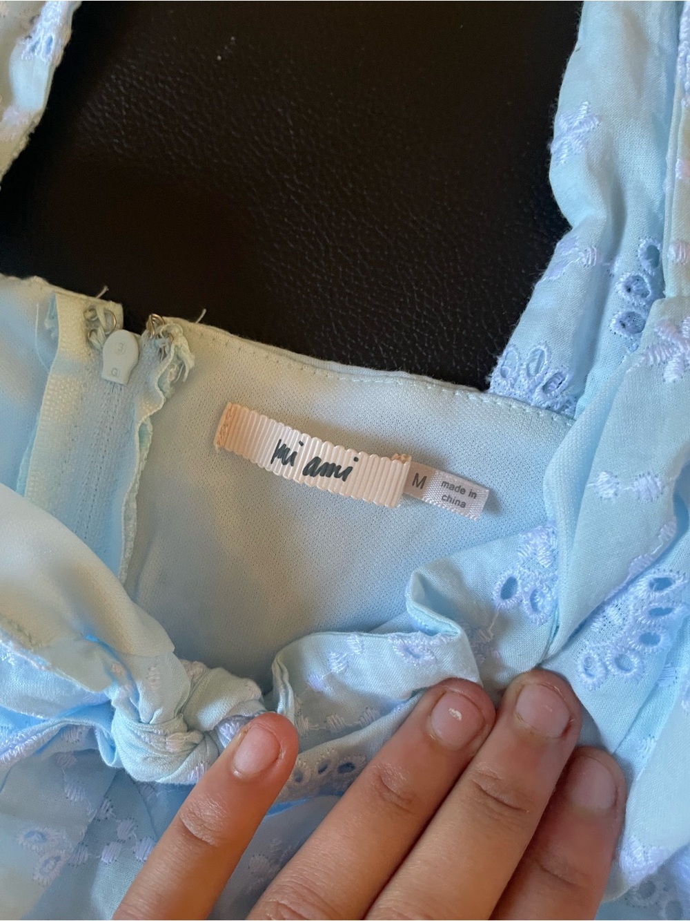 Francesca's Collections Light Blue Eyelet Sundress - Picture 3 of 3